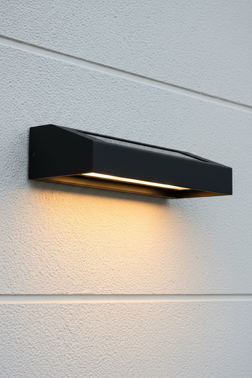 Lámpara solar de pared exterior con 8 LED