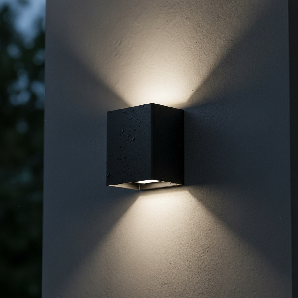 Lámpara solar de pared exterior con 8 LED